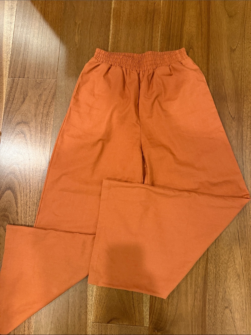 Orange linen gaucho pant